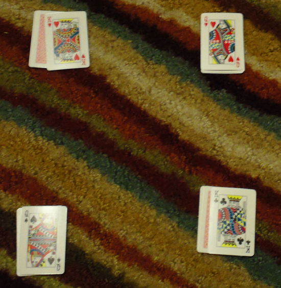 Make 10 - four piles of face cards.